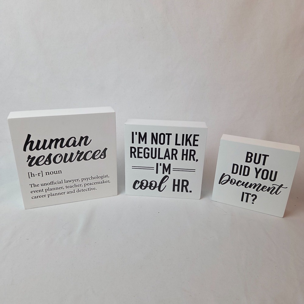 Human Resources Definition Decorative Wooden Box Sign 4.75"x4.75"